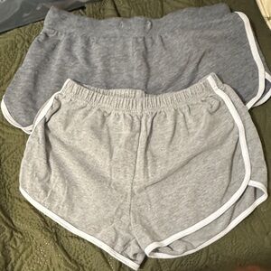 Women’s Gray Athletic Shorts with Contrast Trim